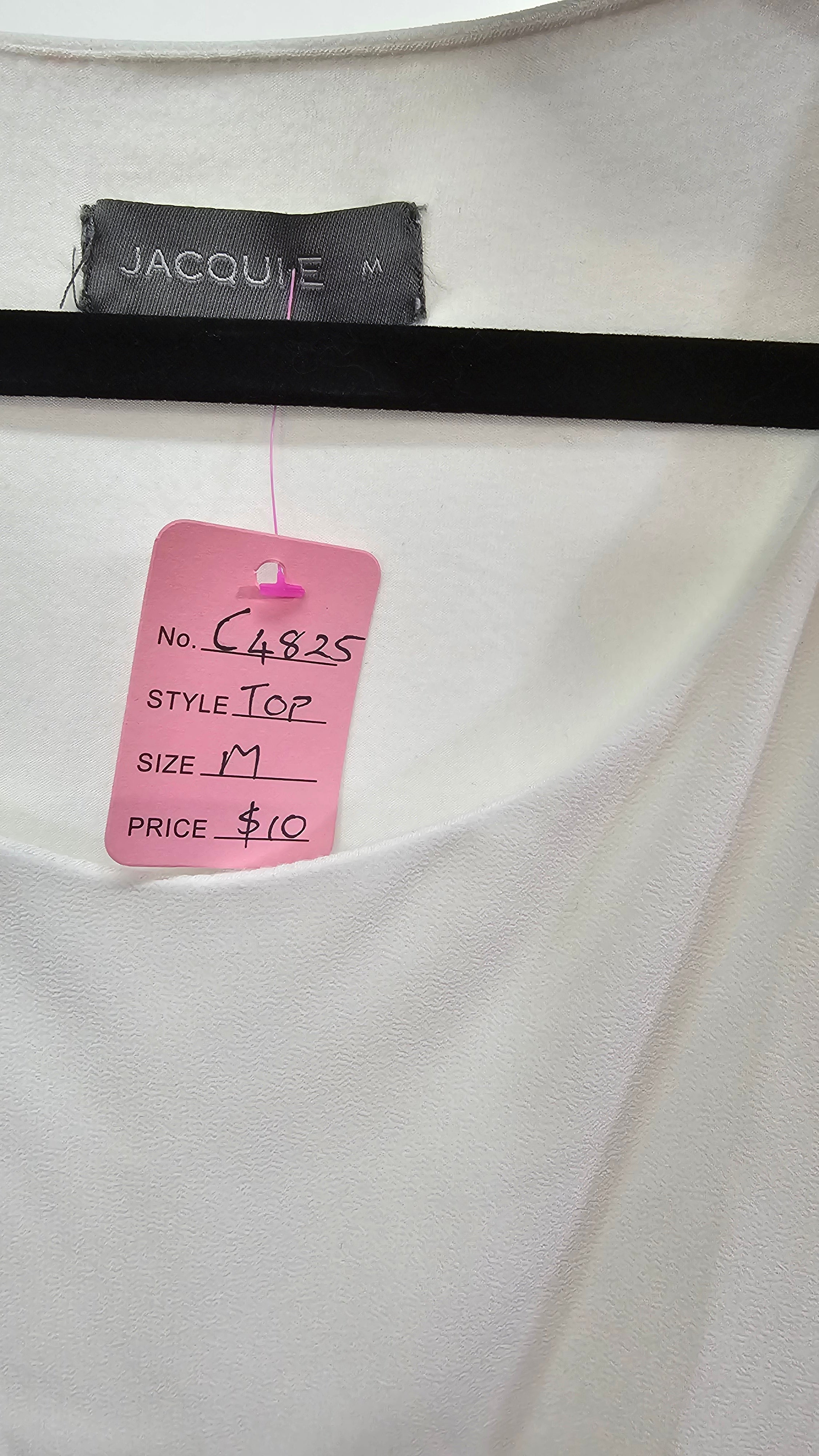 Jacqui-E Cream Chiffon Top - M