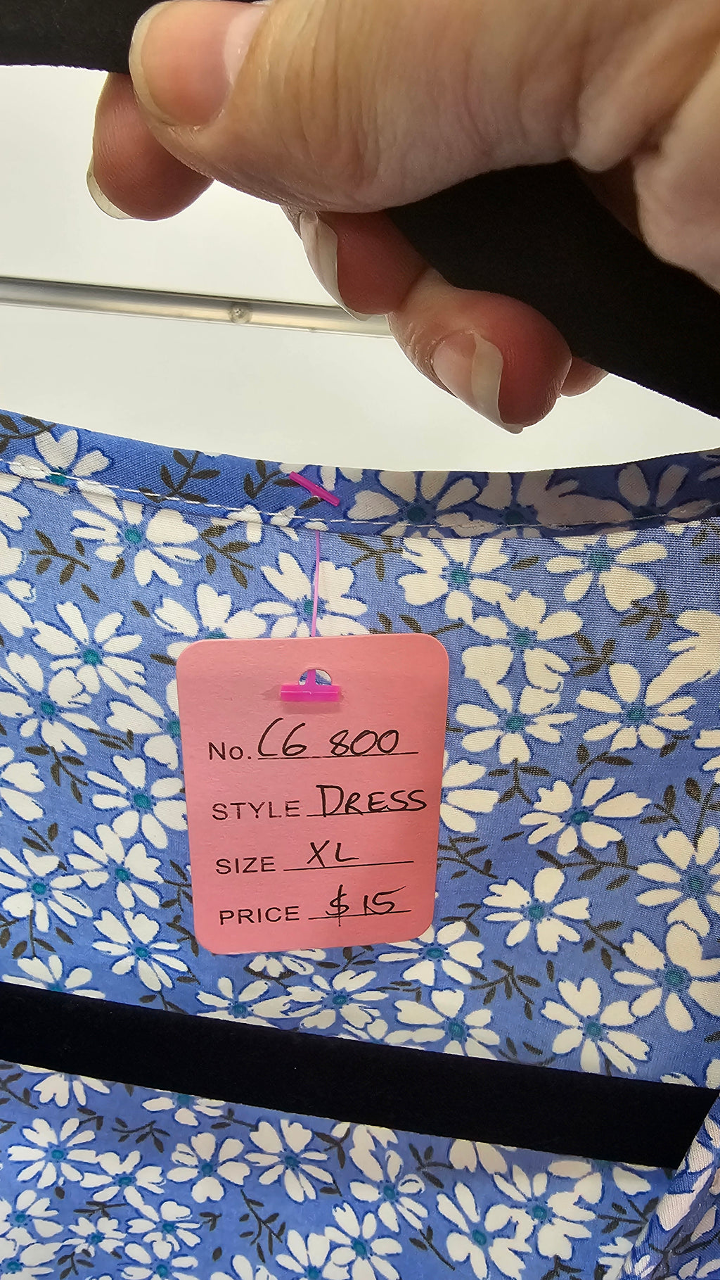 Floral Blue Short Sleeve Bell Sleeve Midi Wrap Dress - XL