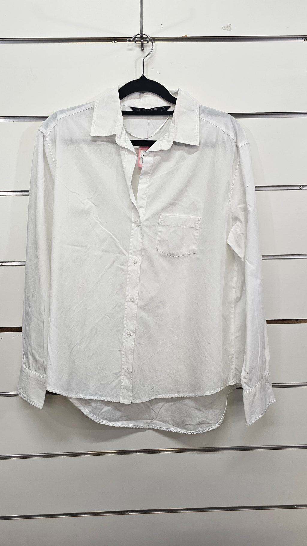 Zara Basic, White, Long Sleeve Shirt – M