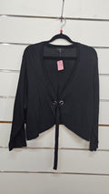 K+K, Black, Knitted Cardi with Tie Belt – L