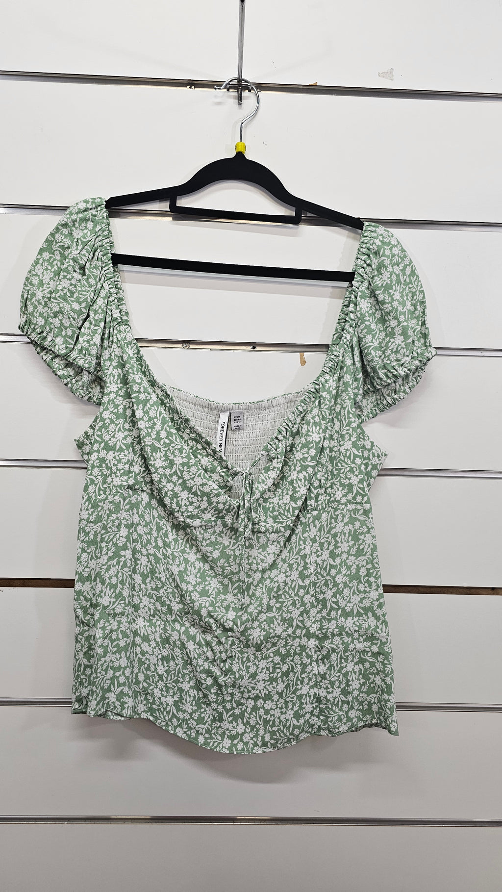 Forever New, Green, Cap Sleeve Gypsy Top – 16