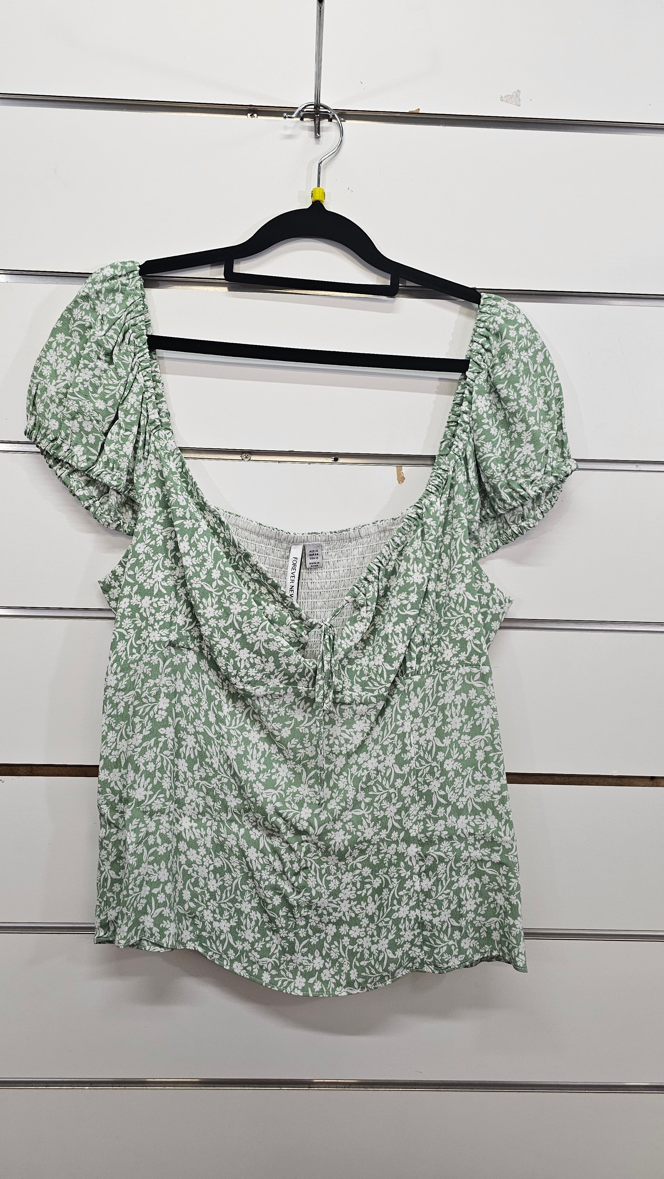 Forever New, Green, Cap Sleeve Gypsy Top – 16