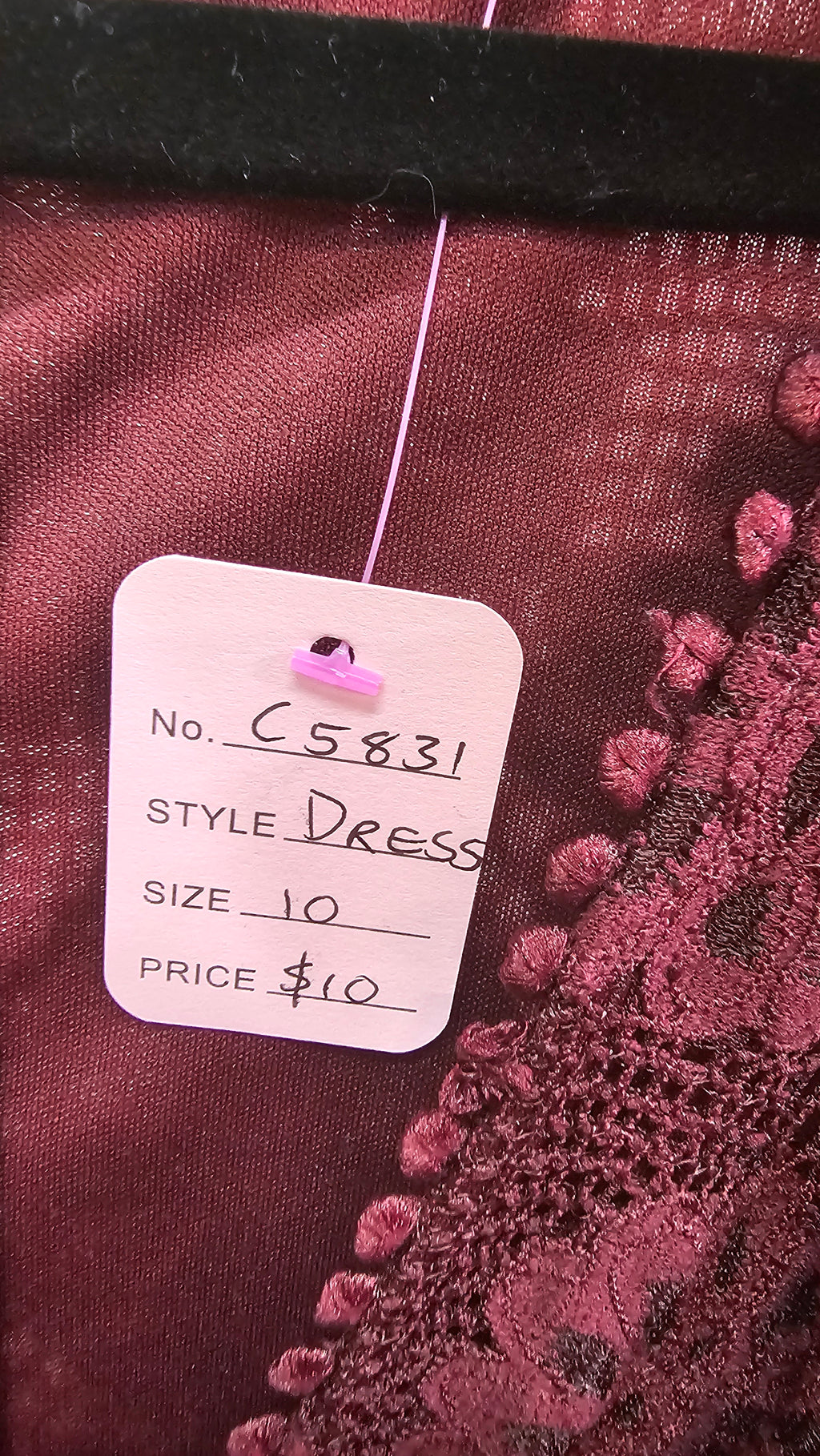Dotti, Burgundy, Short Lace Dress, S/S – 10