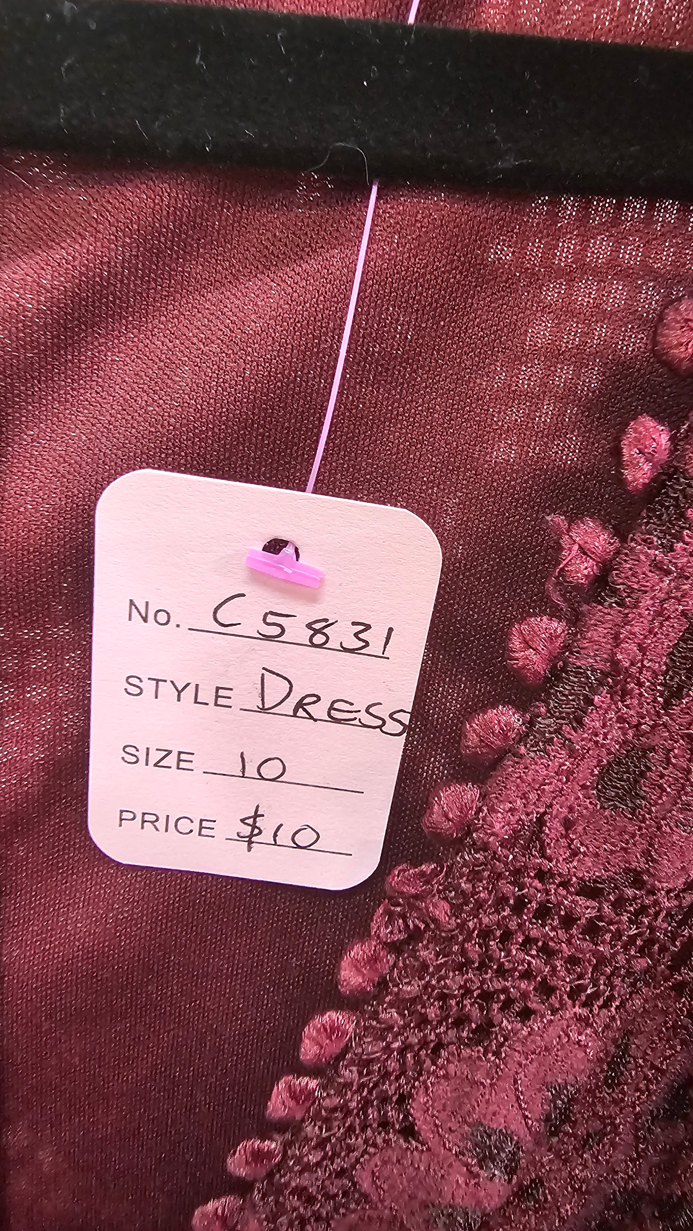 Dotti, Burgundy, Short Lace Dress, S/S – 10