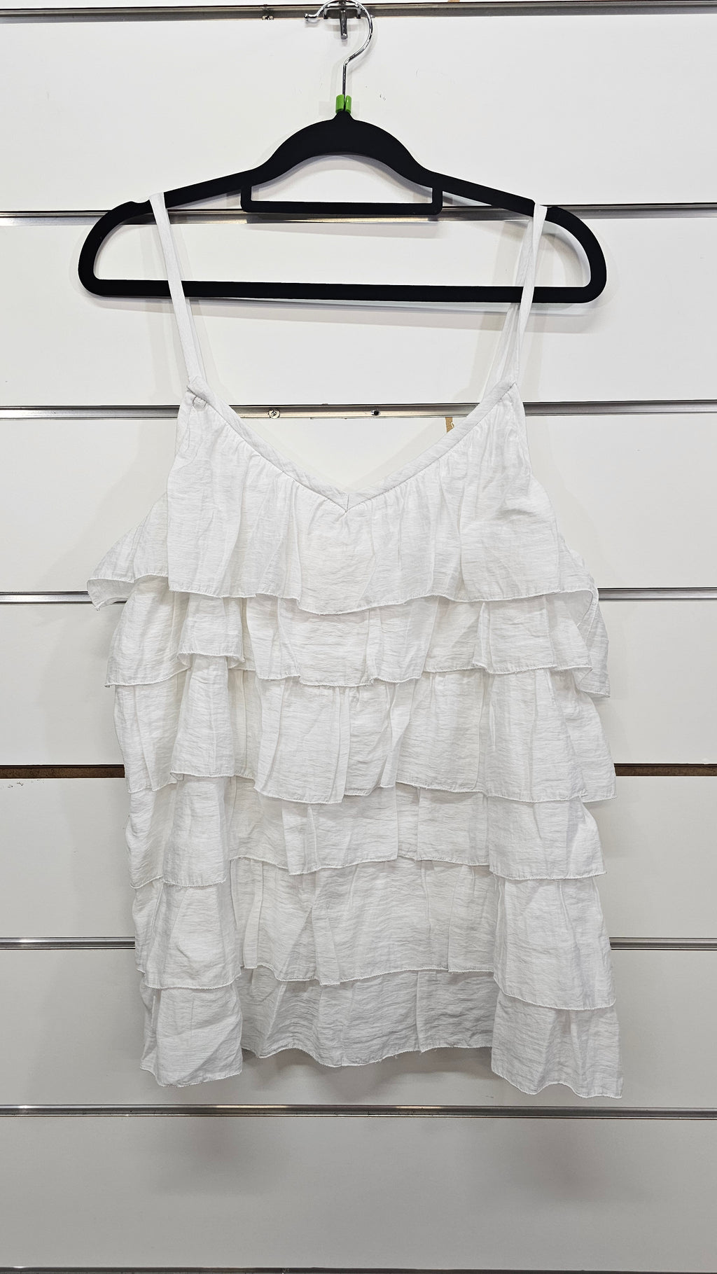 White Ruffle Frill Singlet - 12