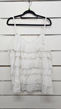 White Ruffle Frill Singlet - 12