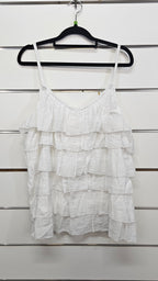 White Ruffle Frill Singlet - 12