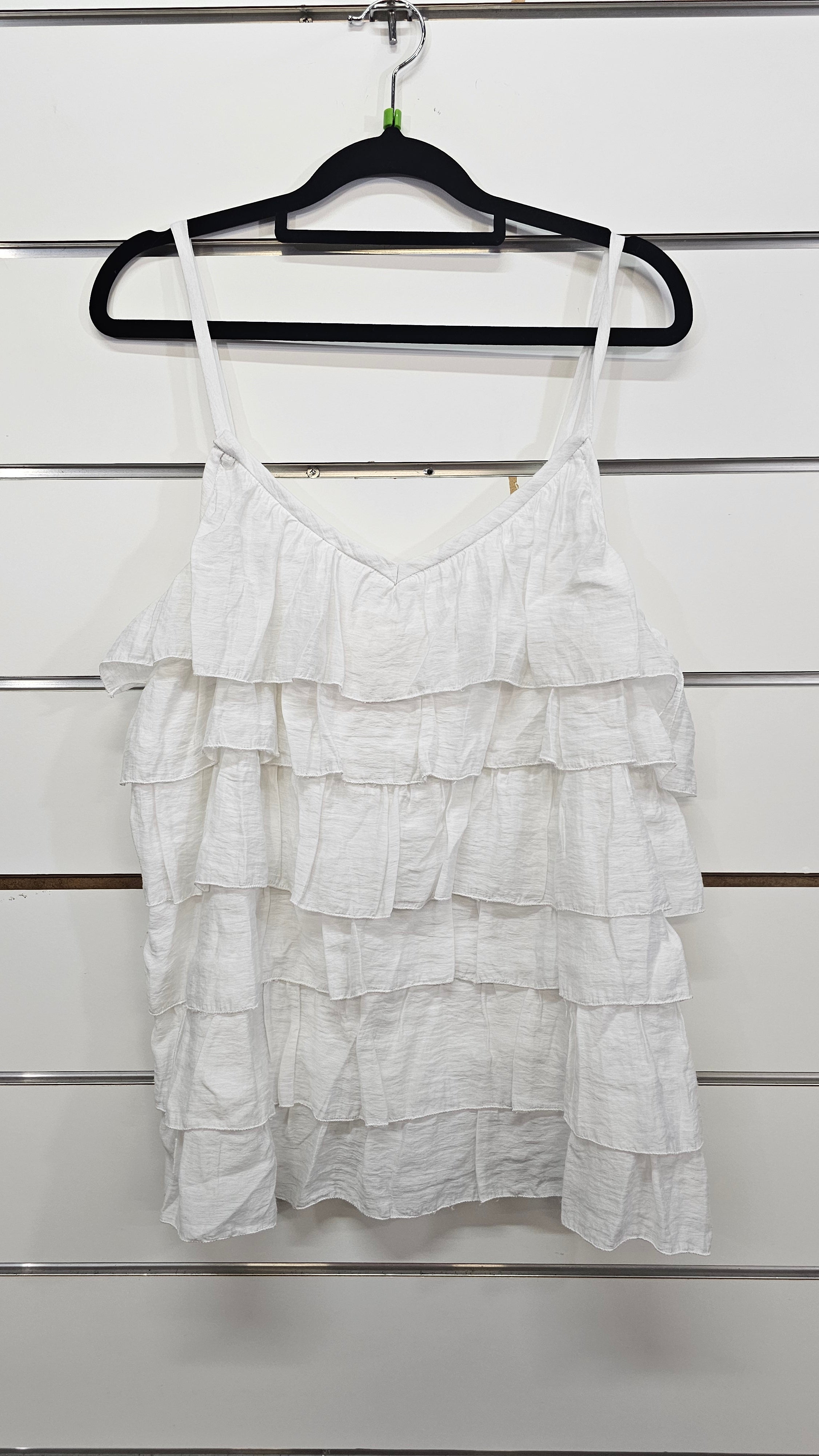 White Ruffle Frill Singlet - 12