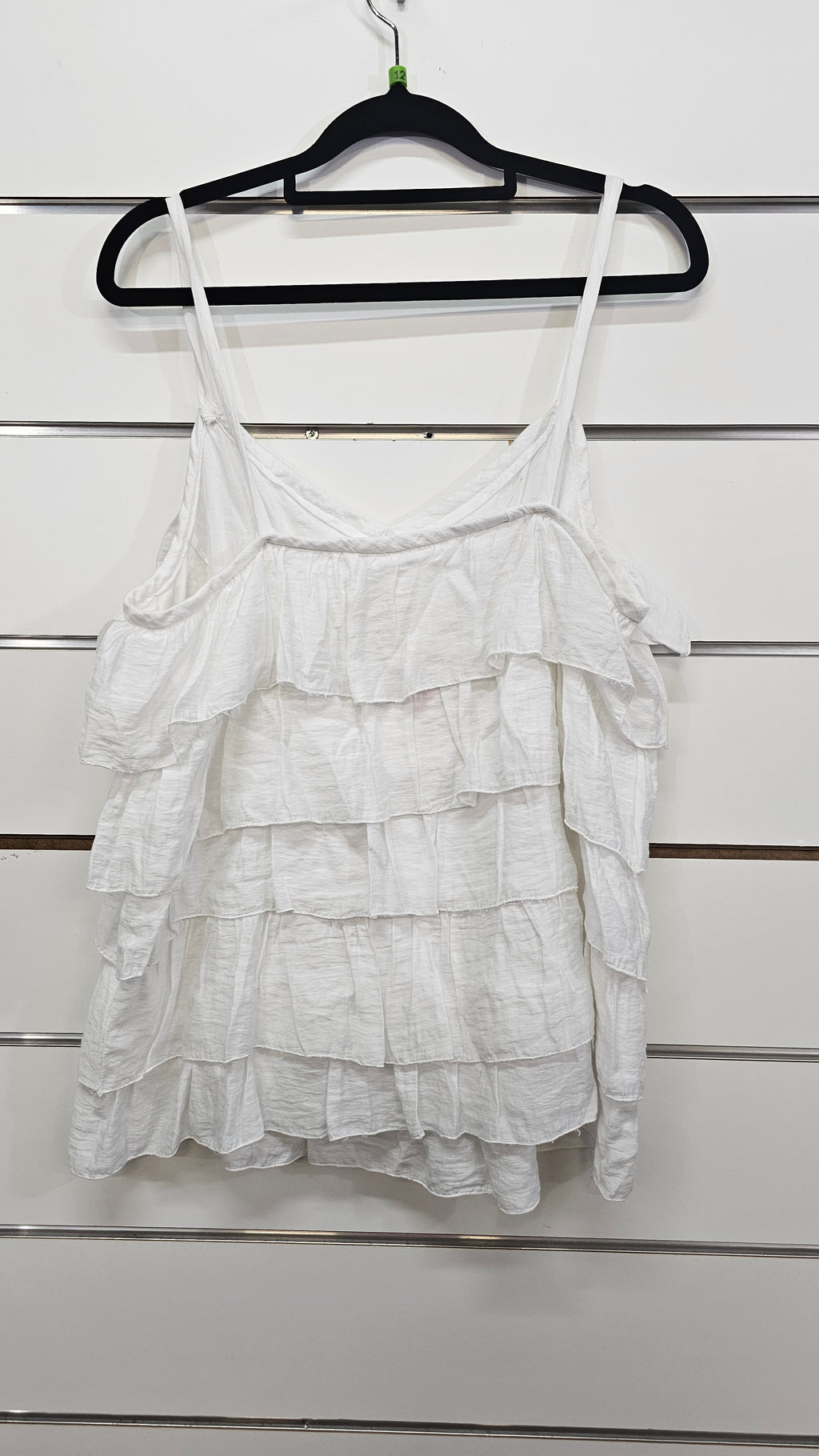 White Ruffle Frill Singlet - 12