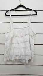 White Ruffle Frill Singlet - 12