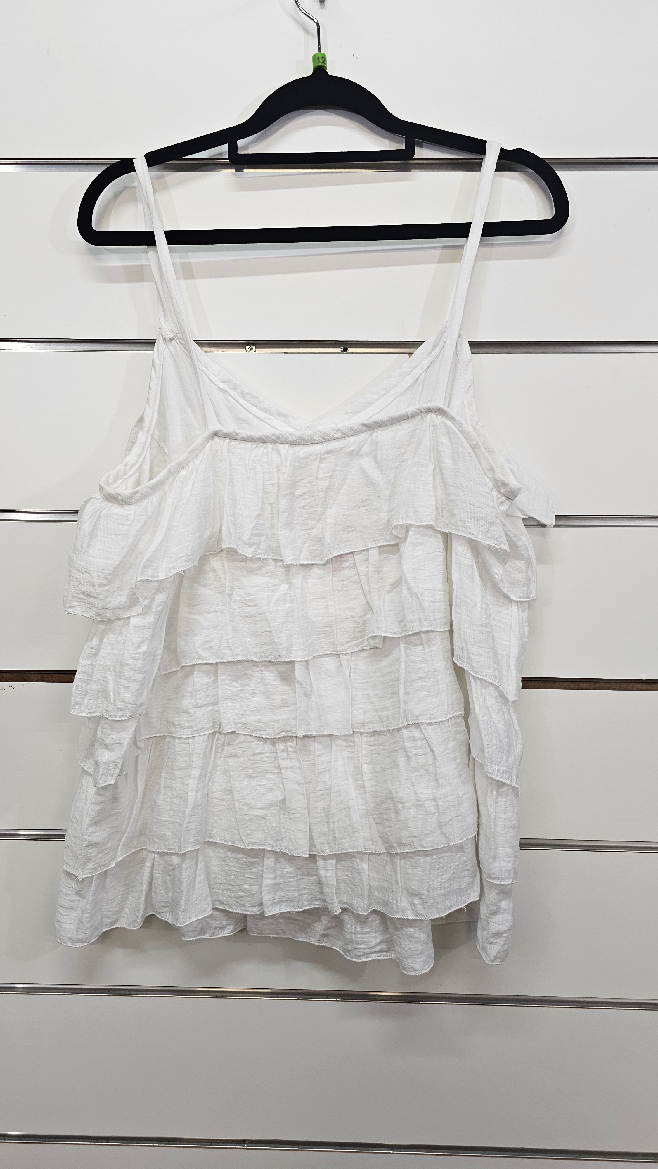 White Ruffle Frill Singlet - 12
