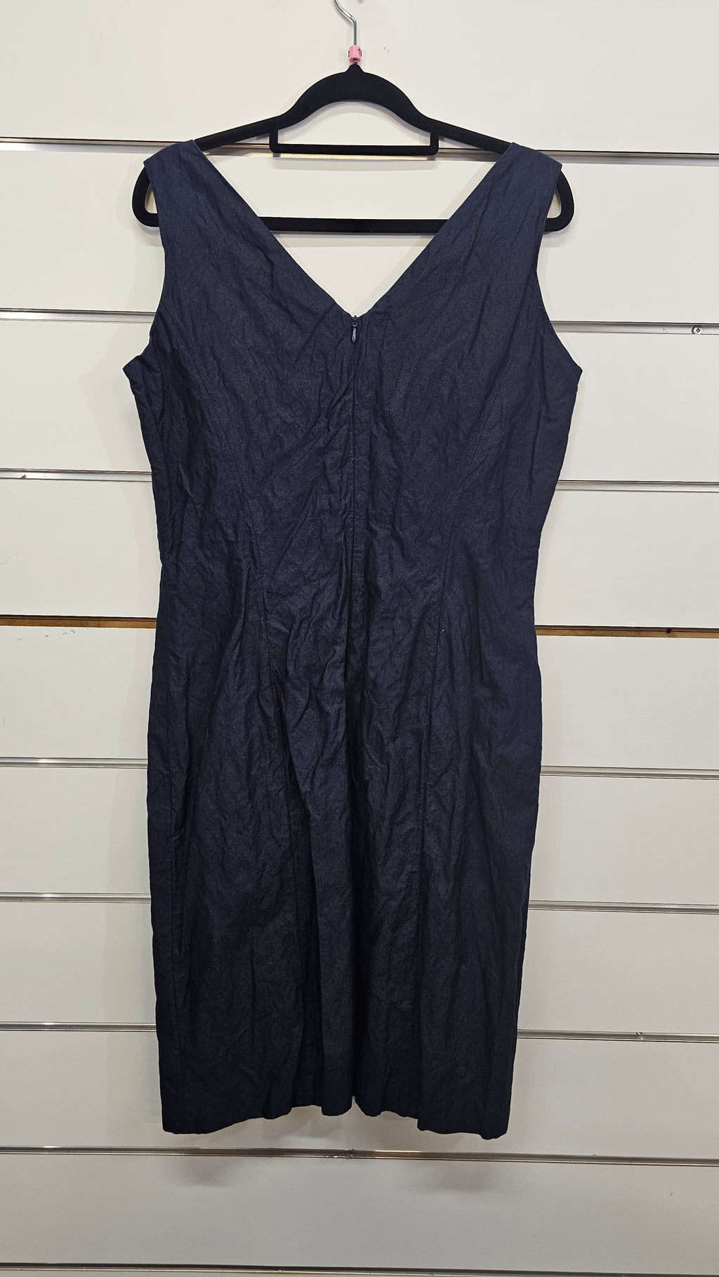 Sonia Crishton Navy Sleeveless Linen Dress - 10