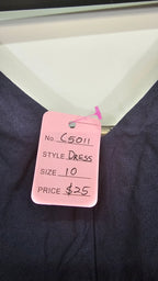 Sonia Crishton Navy Sleeveless Linen Dress - 10