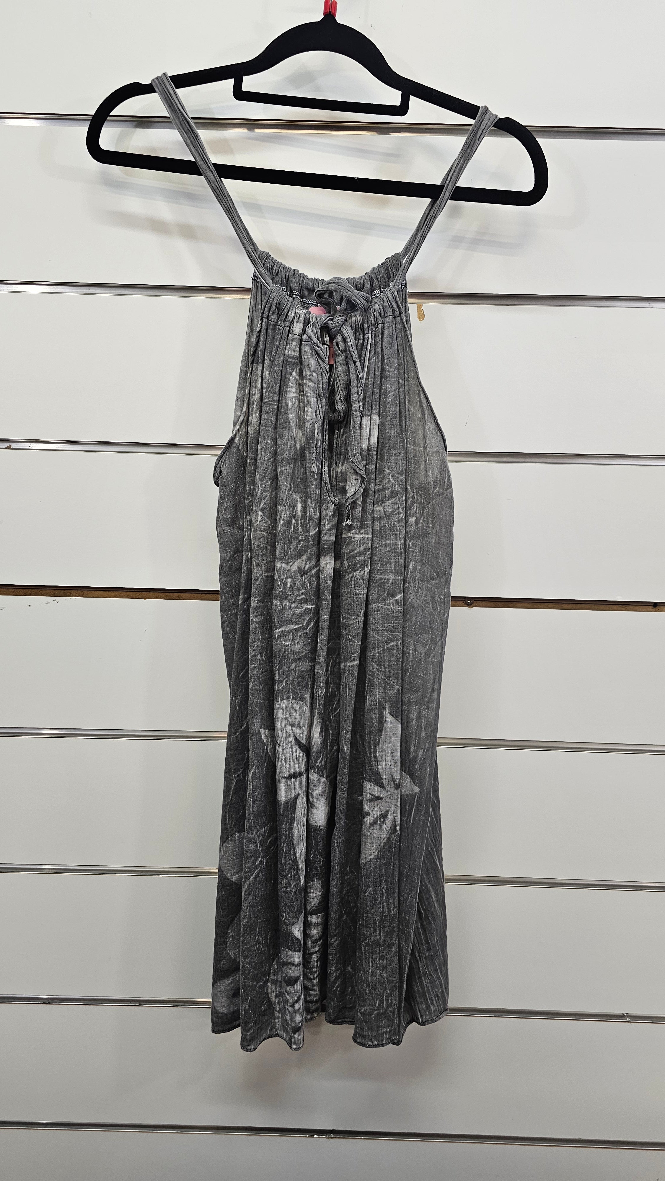 Grey String Sleeve Top