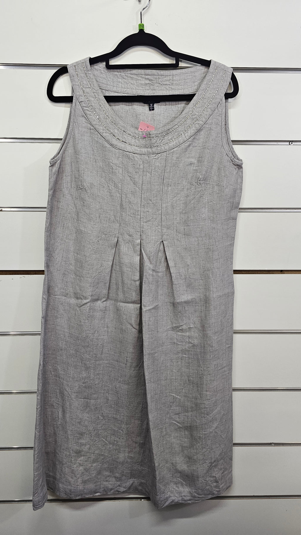 See Saw Grey Sleeveless Linen Dress - 12
