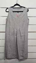 See Saw Grey Sleeveless Linen Dress - 12