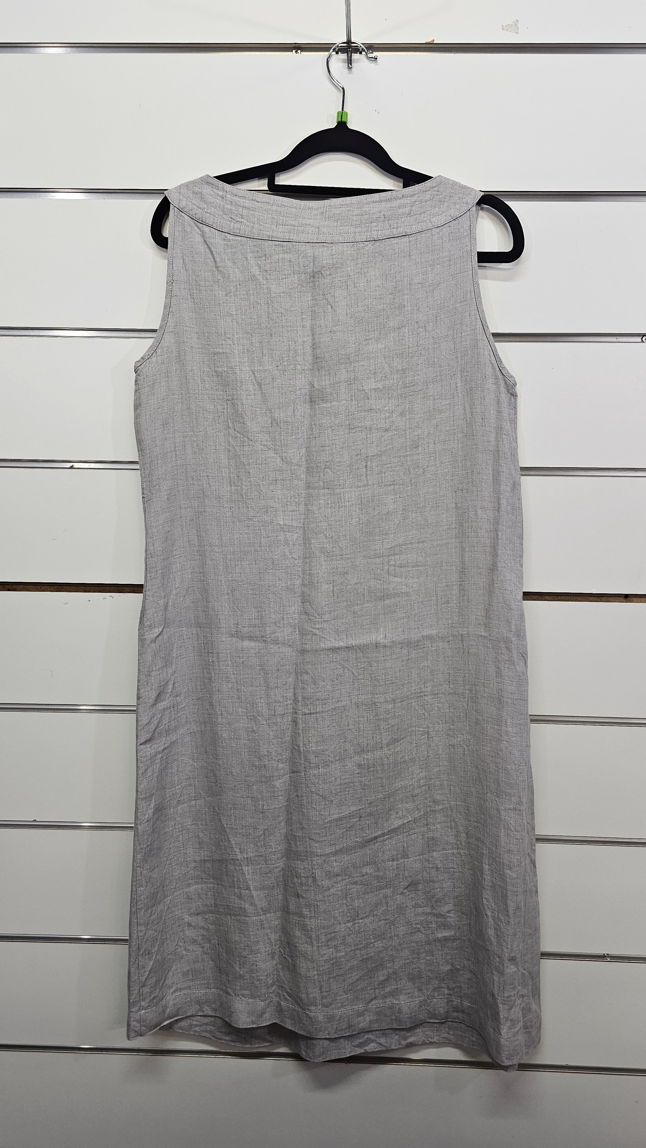 See Saw Grey Sleeveless Linen Dress - 12
