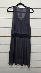 Cherry Blasko Dark Grey Sleeveless Chiffon Slip Dress - 12