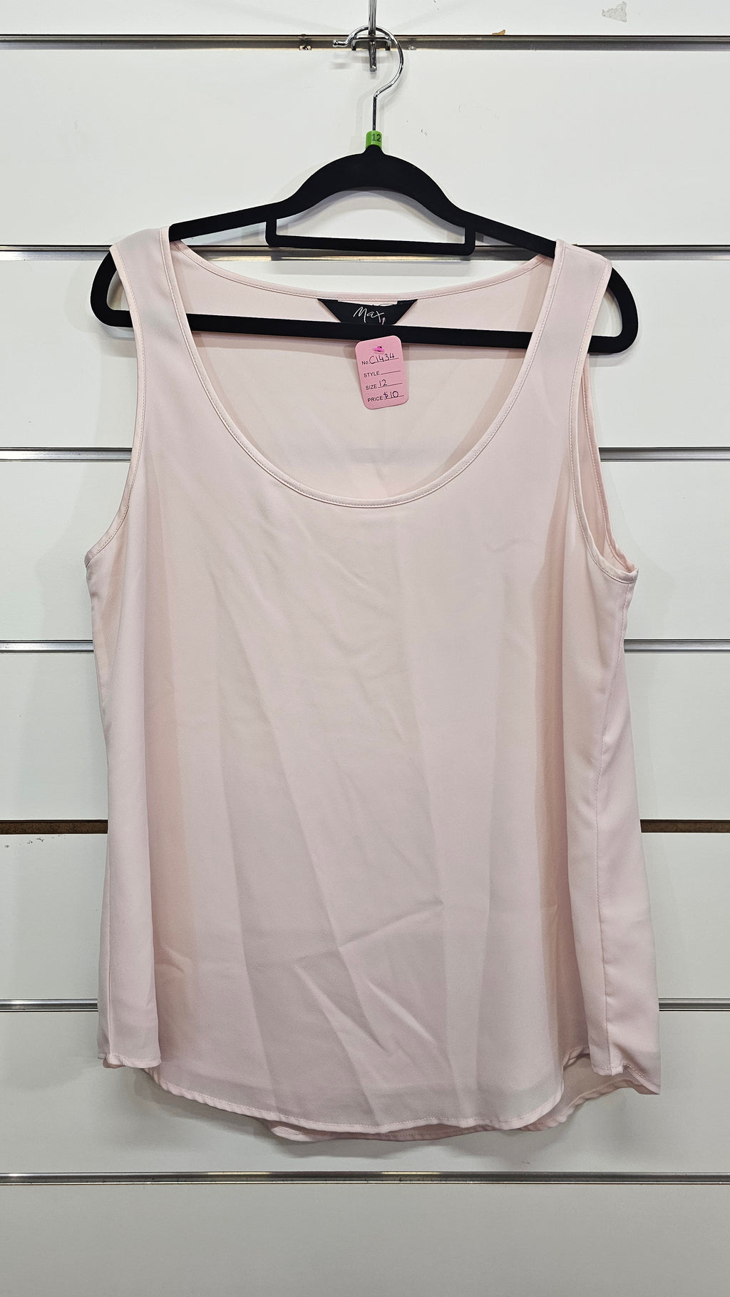 Max Peach Lined Polyester Singlet Top - 12
