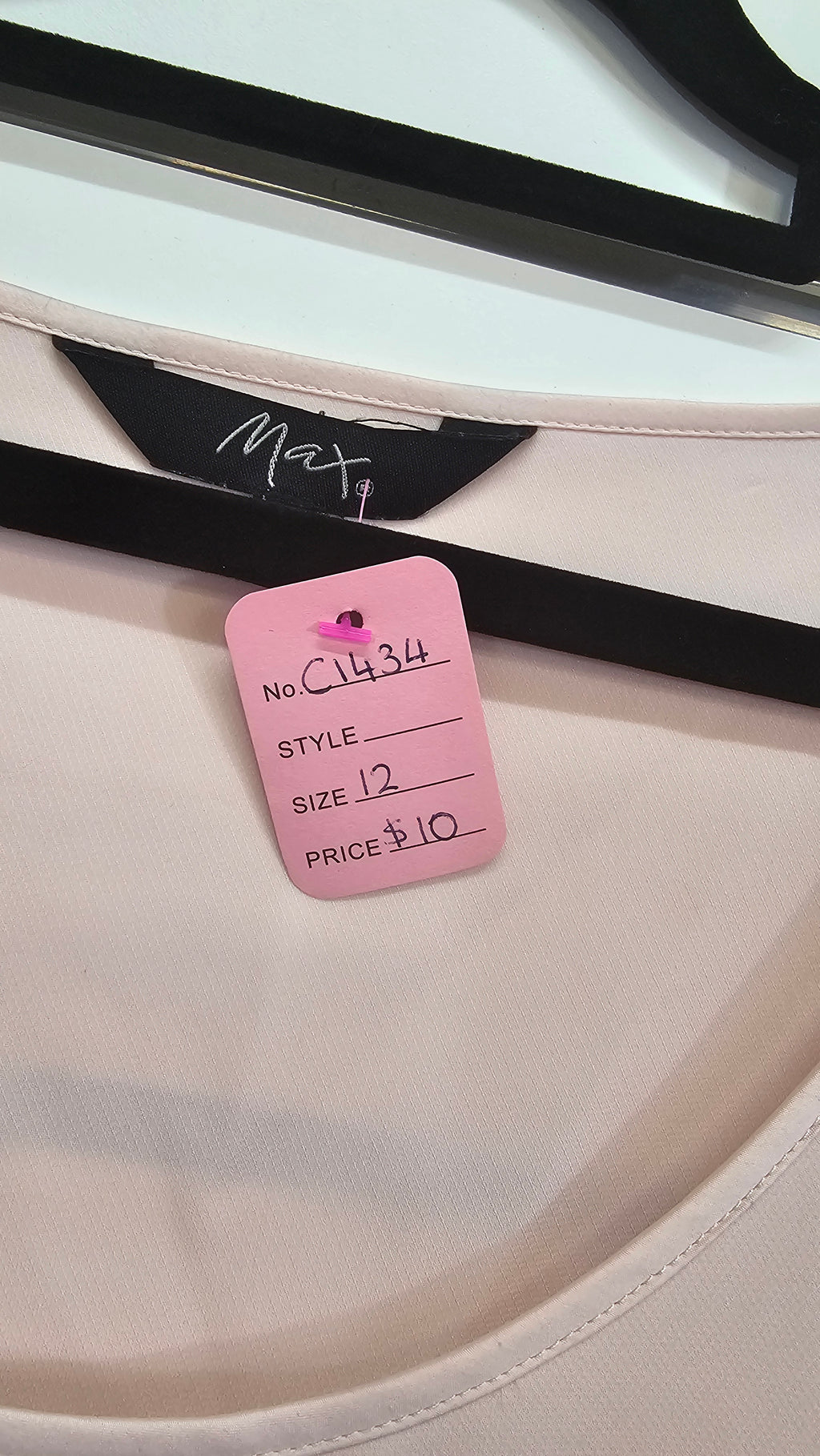 Max Peach Lined Polyester Singlet Top - 12