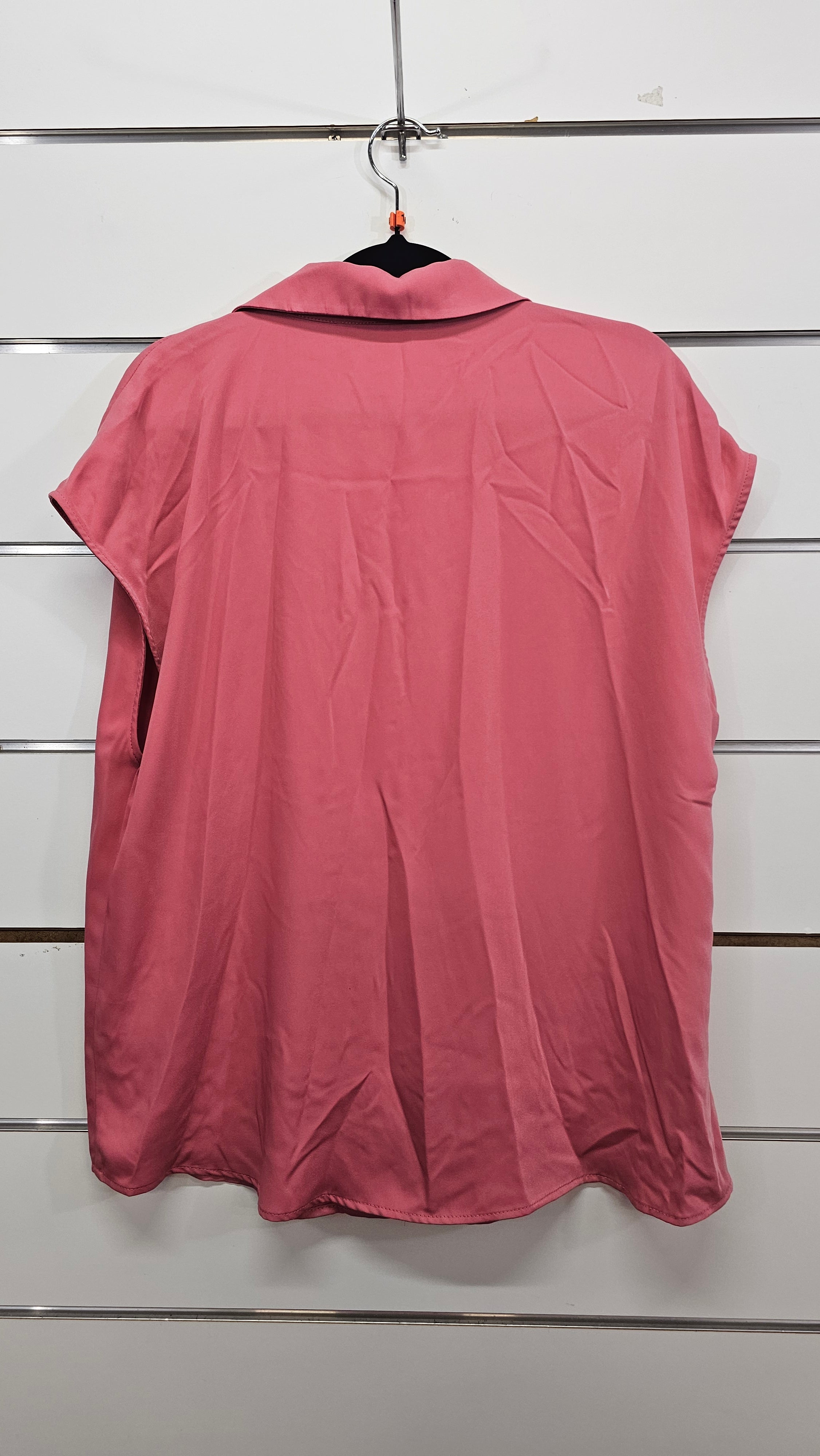 Jacqui E Pink Sleeveless Button Blouse - 14