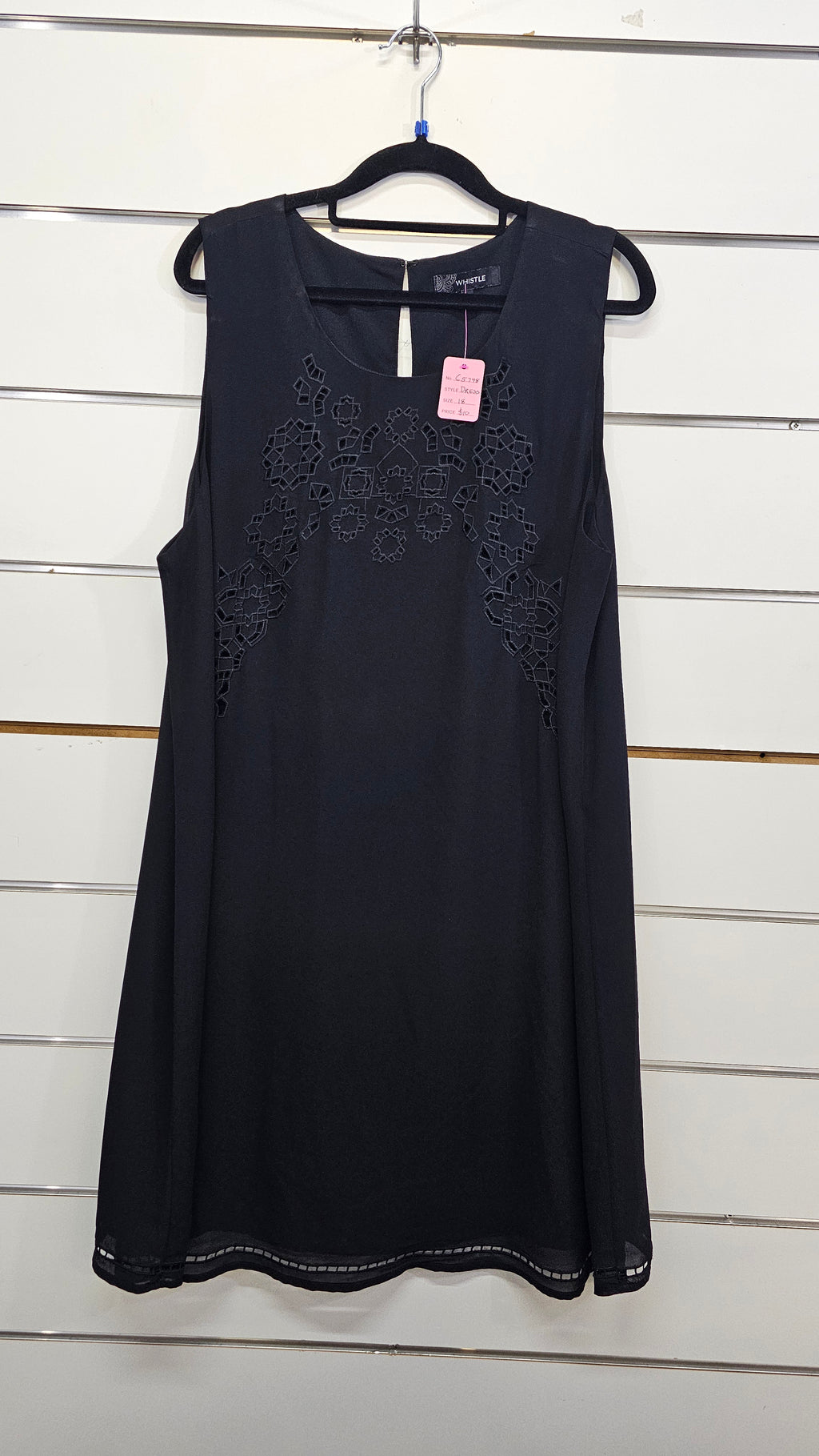 Whistle Black Sleeveless Chiffon Dress - 18