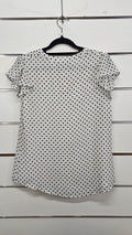 Jacqui E B/W Short Sleeve Blouse - 8