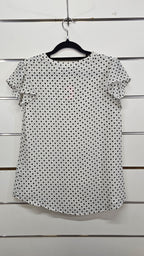 Jacqui E B/W Short Sleeve Blouse - 8
