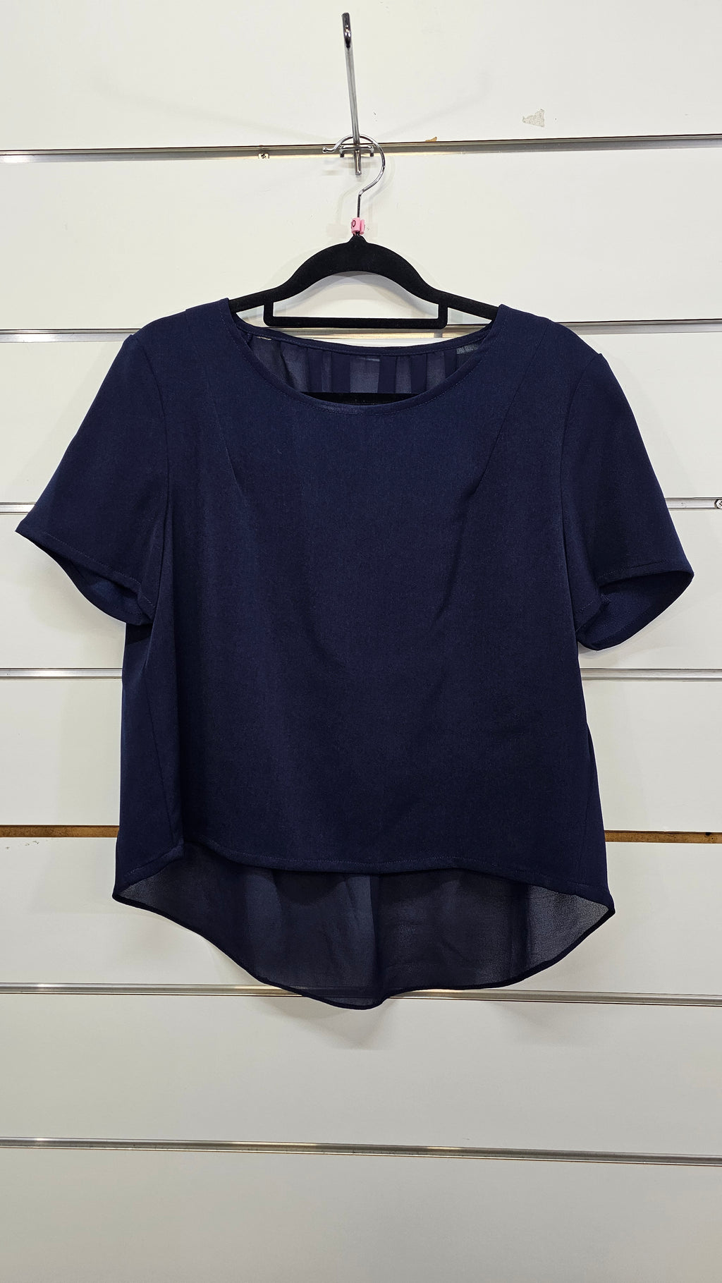 Blue Juice Navy Polyester Front Pleated Chiffon Top - 10