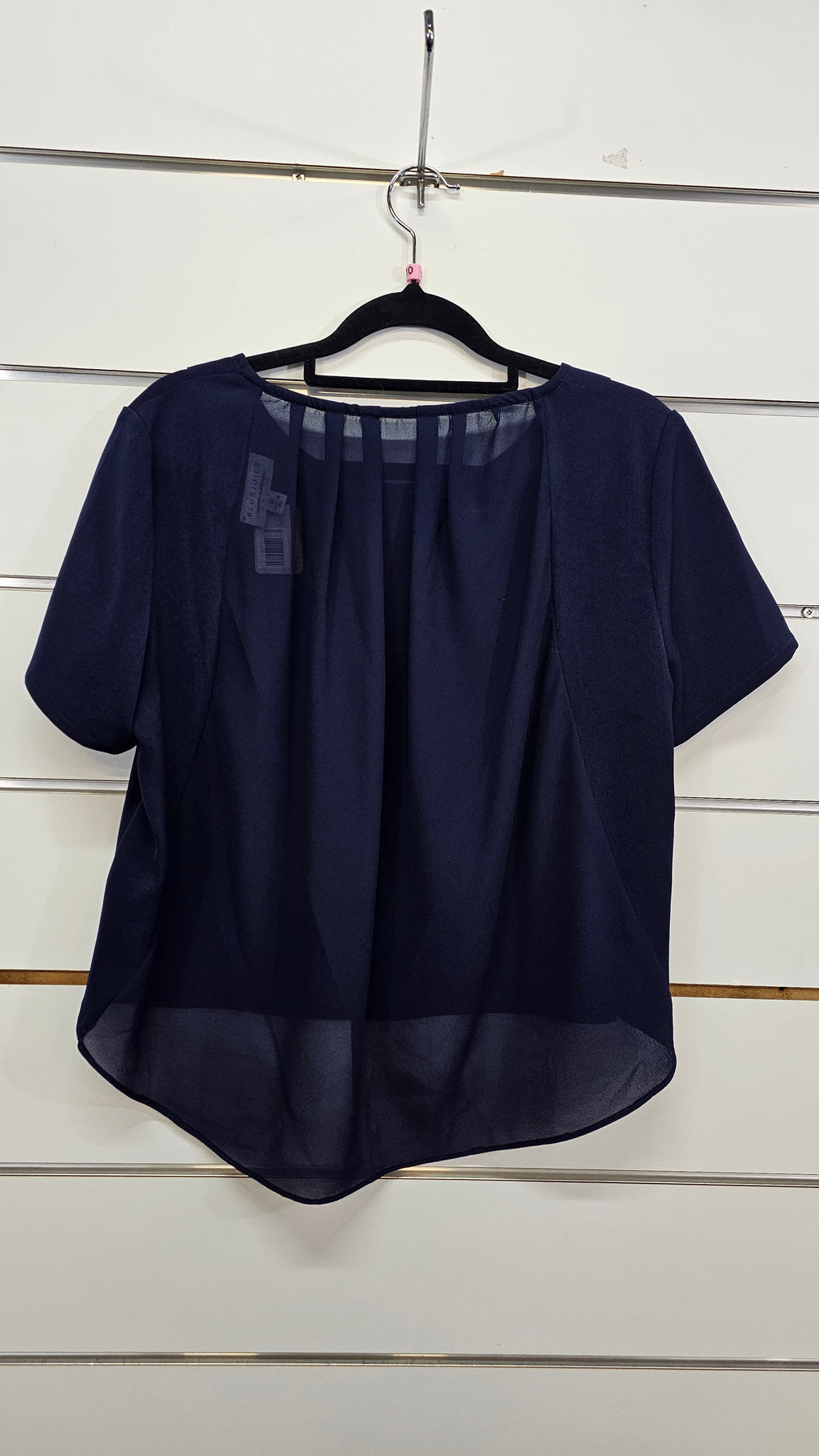 Blue Juice Navy Polyester Front Pleated Chiffon Top - 10
