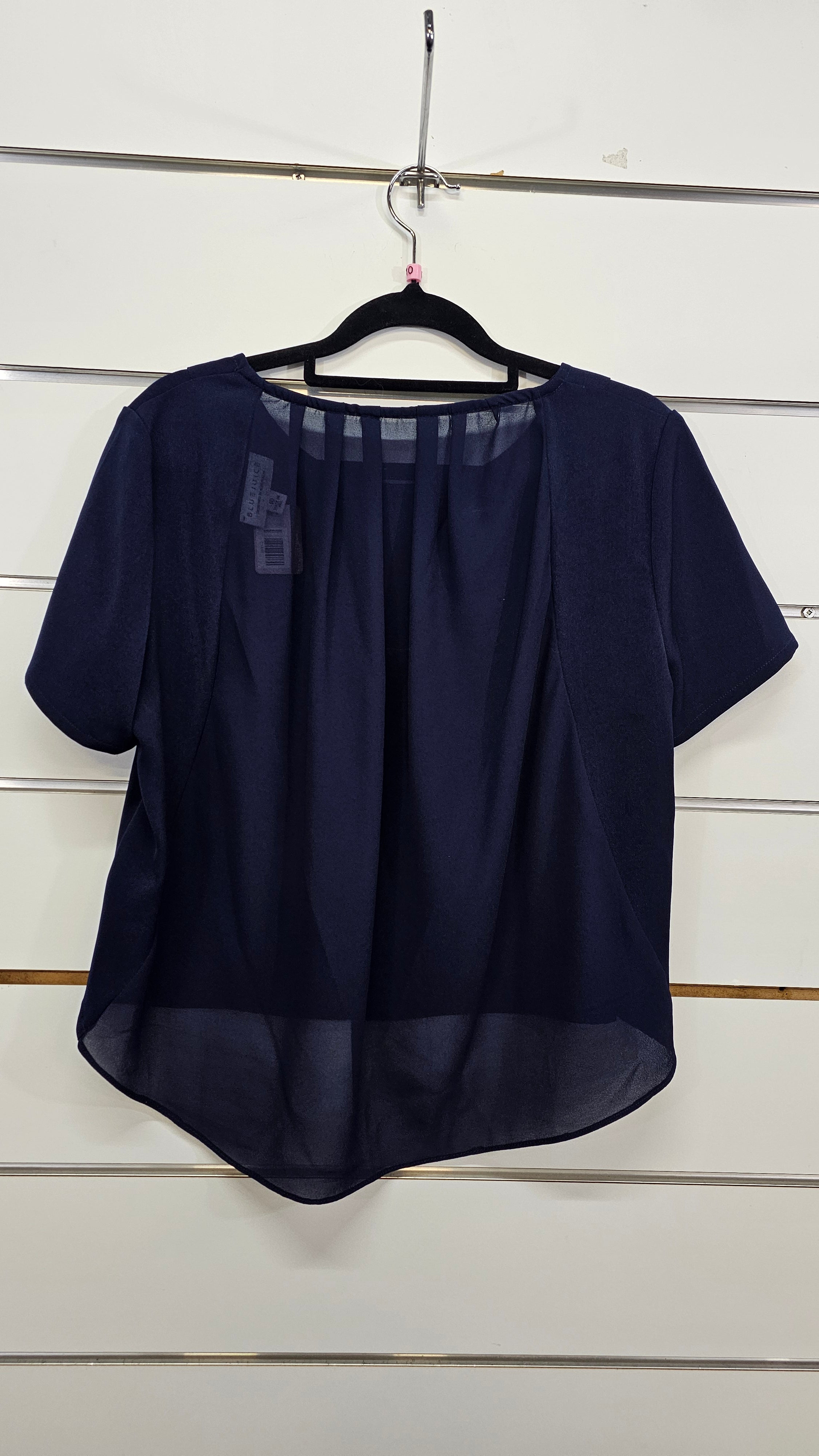 Blue Juice Navy Polyester Front Pleated Chiffon Top - 10