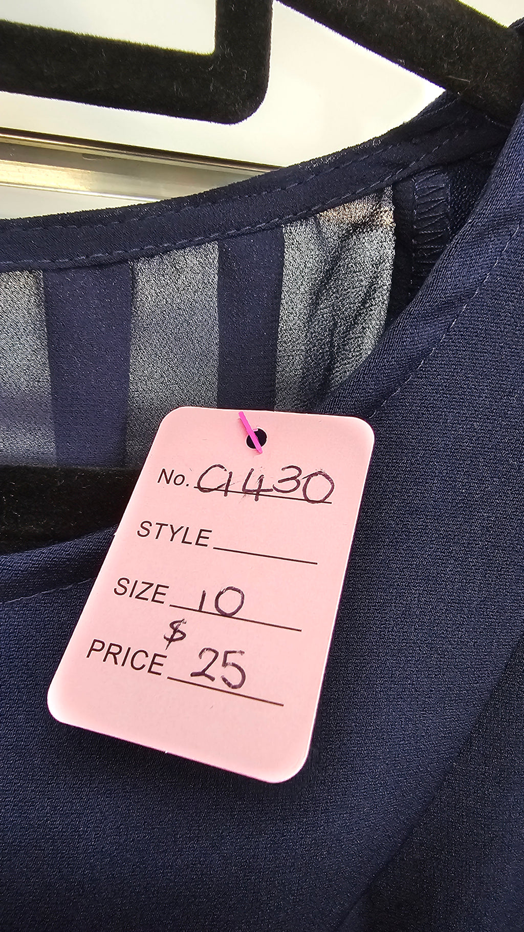 Blue Juice Navy Polyester Front Pleated Chiffon Top - 10