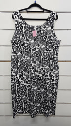 Eatin Black and White Sleeveless Pattern Cotton Dress - 18