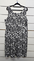 Eatin Black and White Sleeveless Pattern Cotton Dress - 18