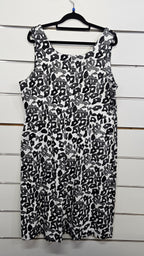 Eatin Black and White Sleeveless Pattern Cotton Dress - 18