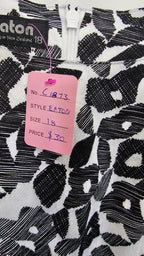 Eatin Black and White Sleeveless Pattern Cotton Dress - 18