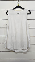 Jet Blonde White Layered Tank Top with Zip - 16