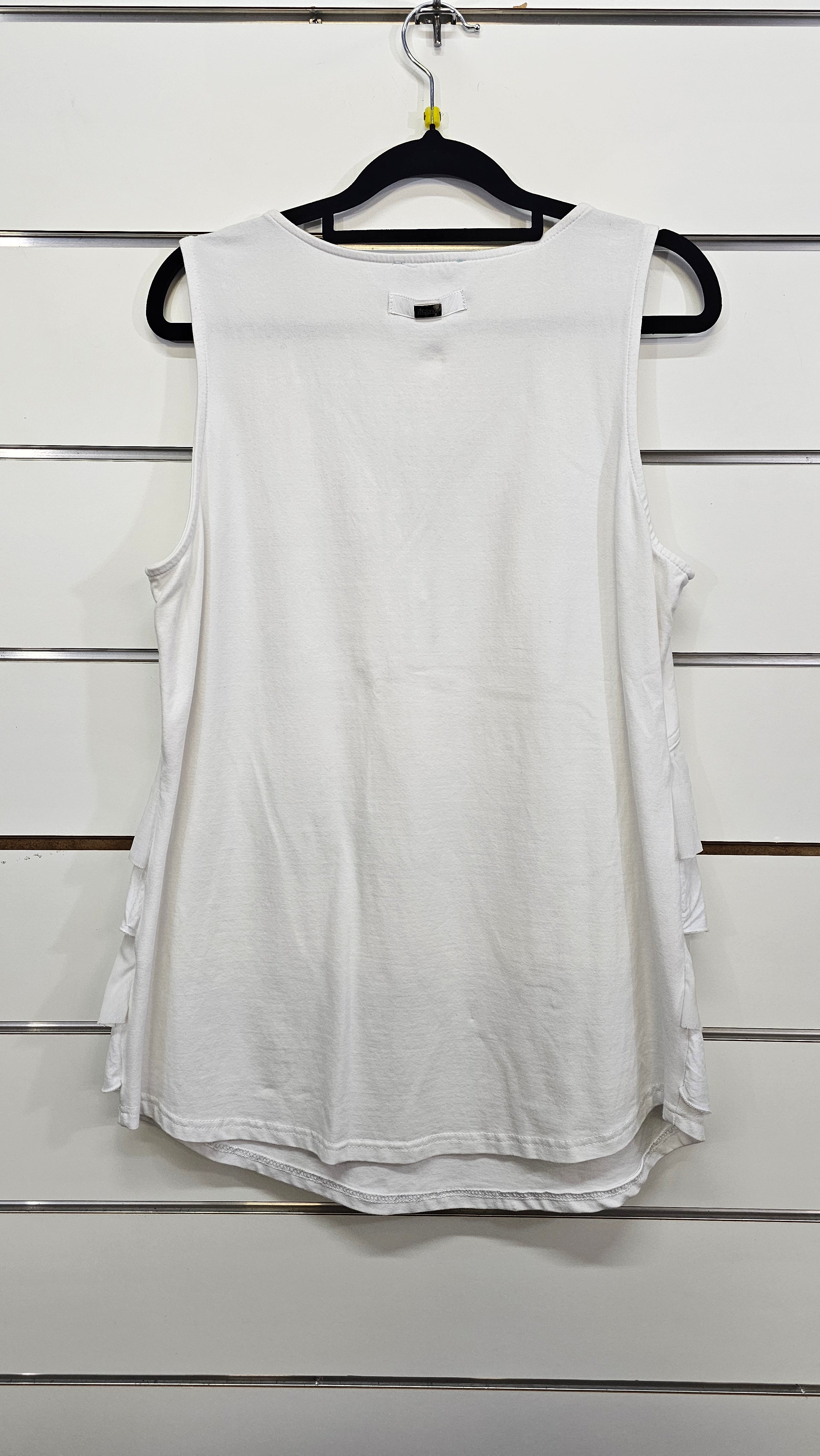 Jet Blonde White Layered Tank Top with Zip - 16