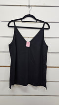 White Black Black Lined Singlet - M