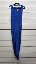 Liam Blue Short Sleeve Wrap Dress 100% Silk - 10