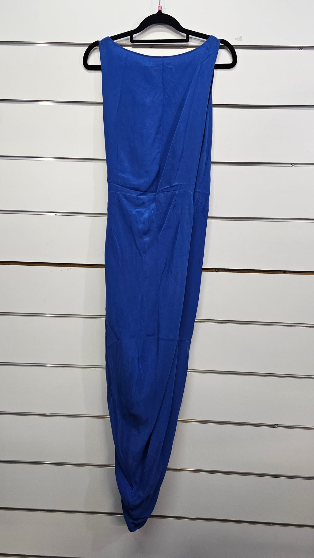 Liam Blue Short Sleeve Wrap Dress 100% Silk - 10