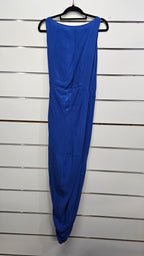 Liam Blue Short Sleeve Wrap Dress 100% Silk - 10