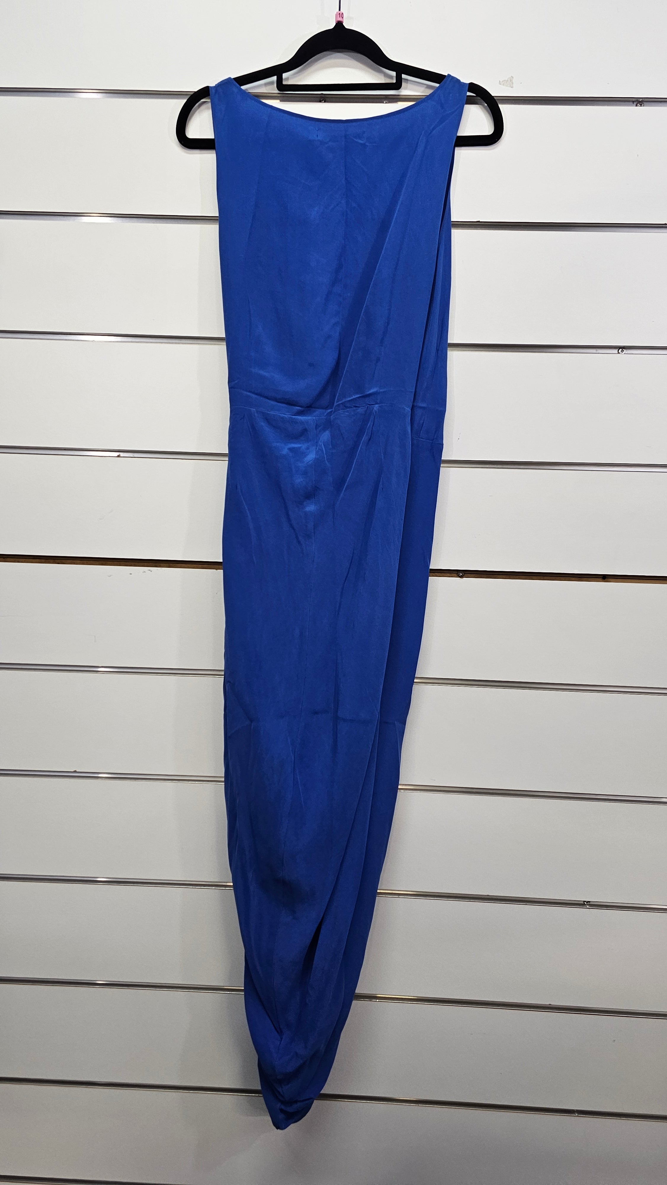 Liam Blue Short Sleeve Wrap Dress 100% Silk - 10