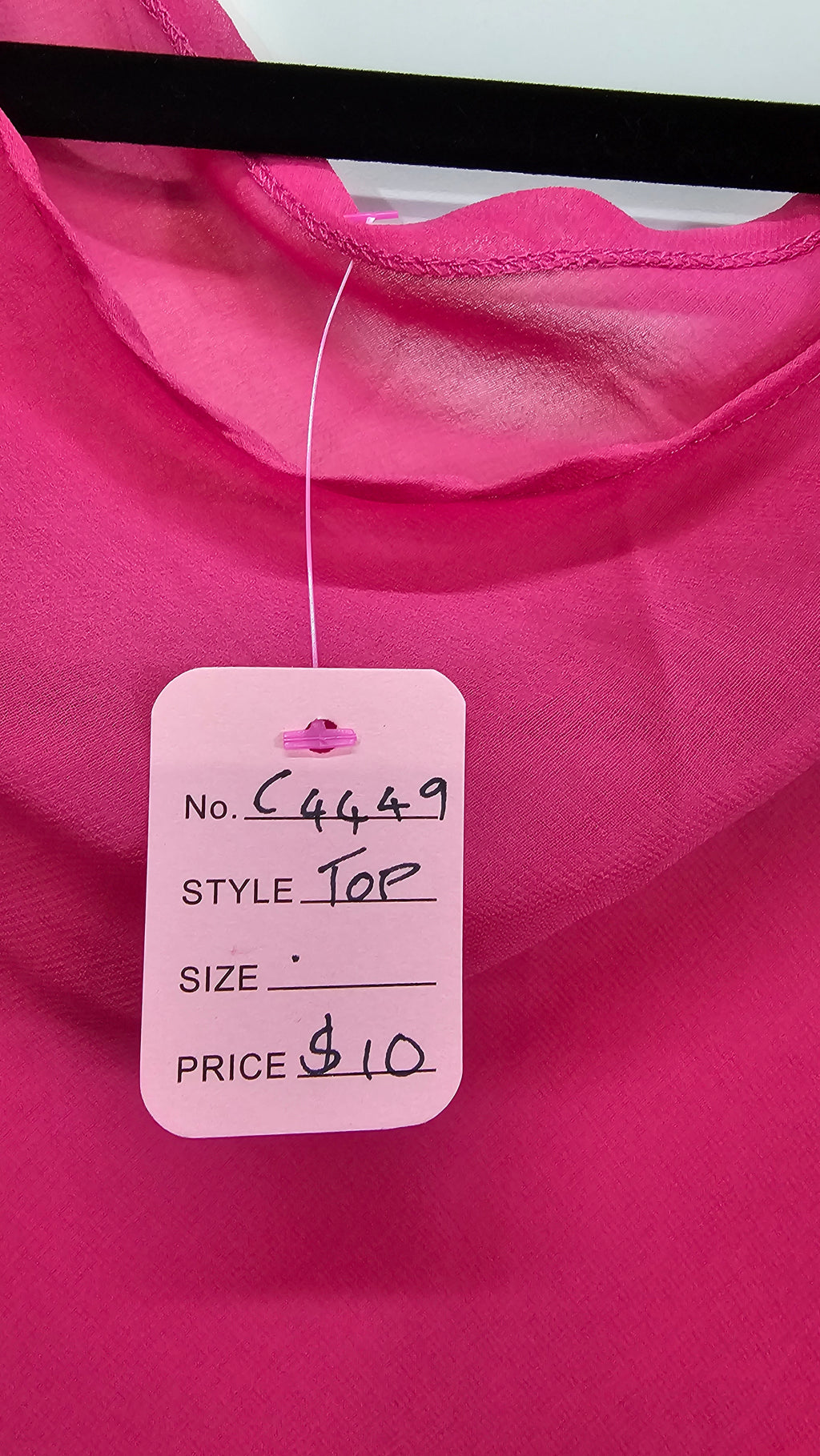 Hot Pink Chiffon Over top