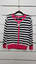 Preen Pink/Navy & White Stripe Cardi - L