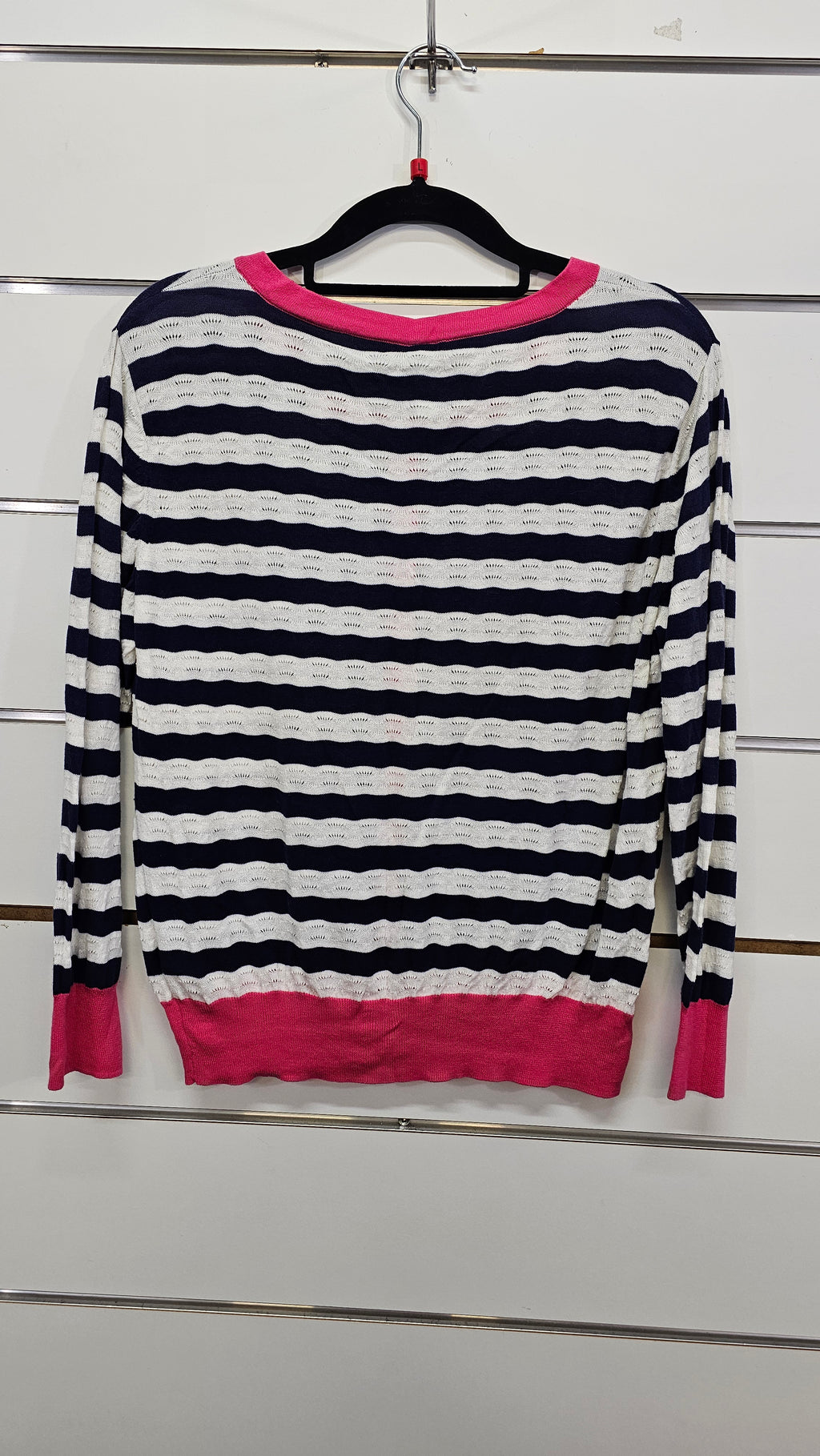 Preen Pink/Navy & White Stripe Cardi - L
