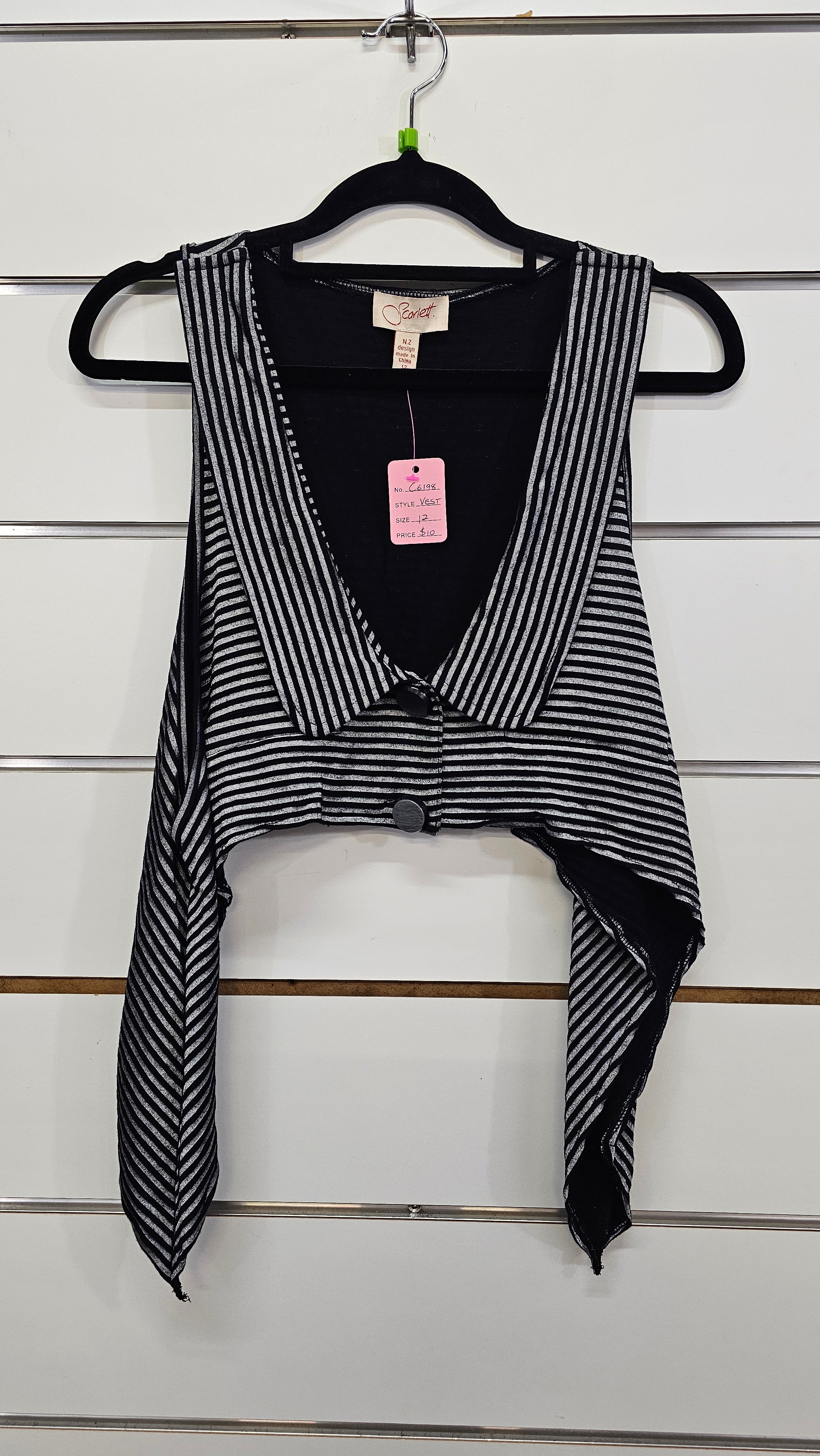 Scarlett B&W Stripe Vest - 12