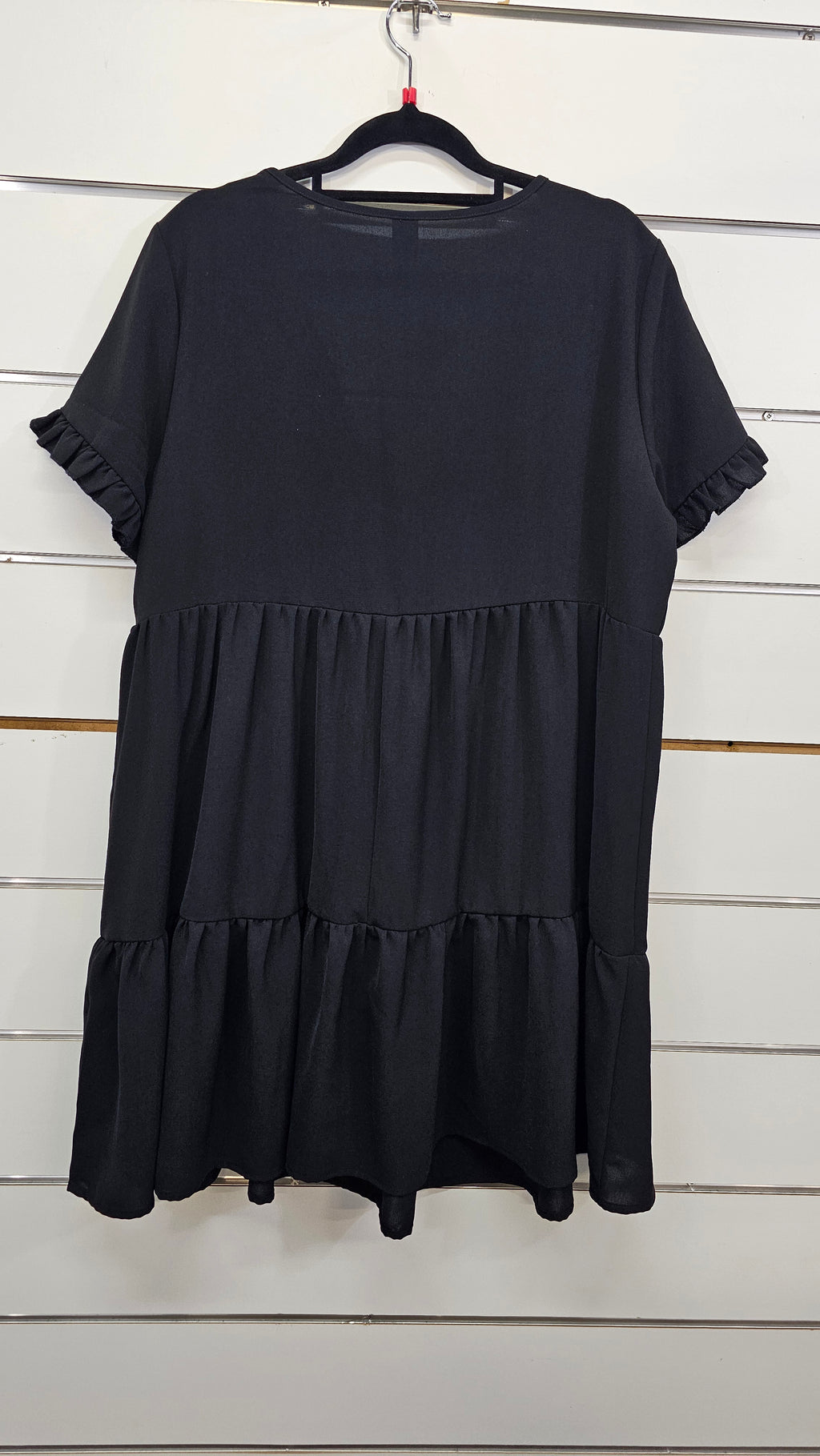 Shein Black Baby doll dress, v neck, cap sleeve - L