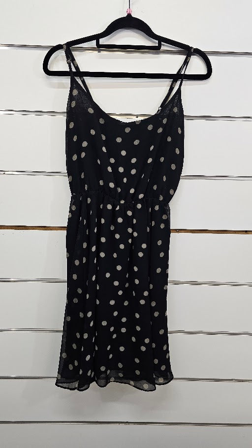 Pagani Black/Spots Strappy Short Chiffon Dress - 10