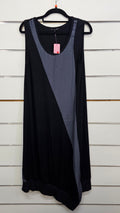 Bazaar Black/Grey Sleeveless Dress - 14